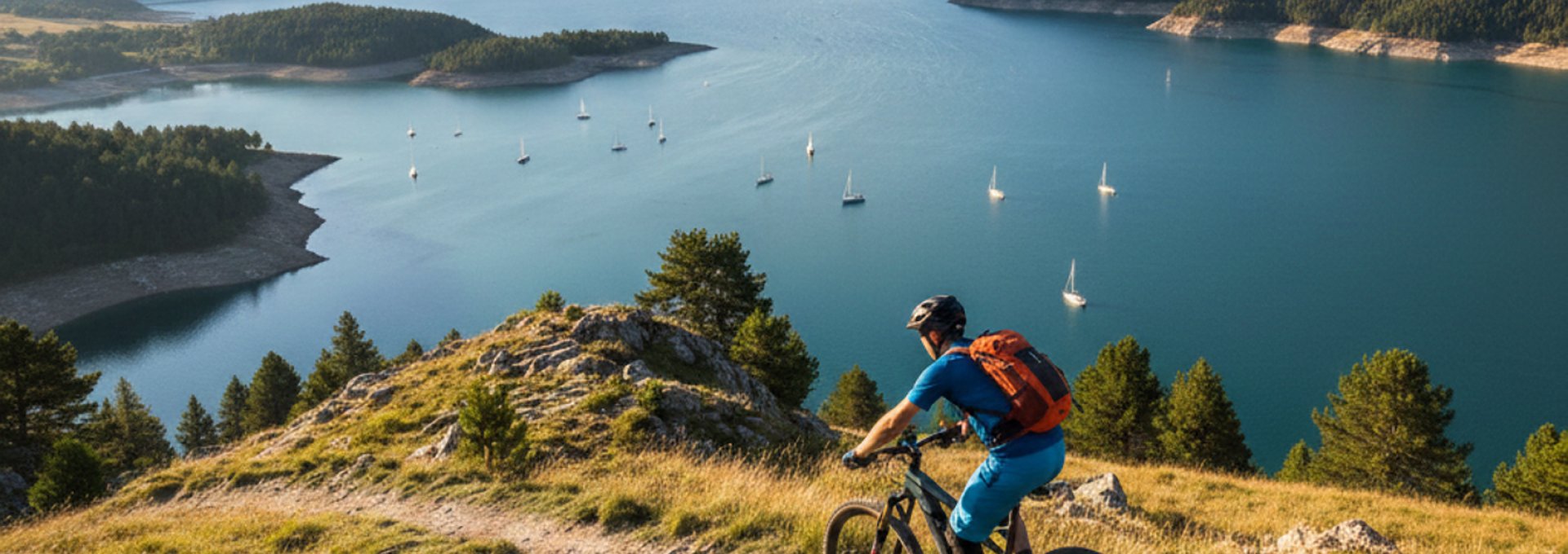 Activité VTT au-dessus du lac de Serre Poncçon