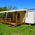 Premium stacaravan met 2 slaapkamers op camping Lac in Curbans Alpes de Haute Provence